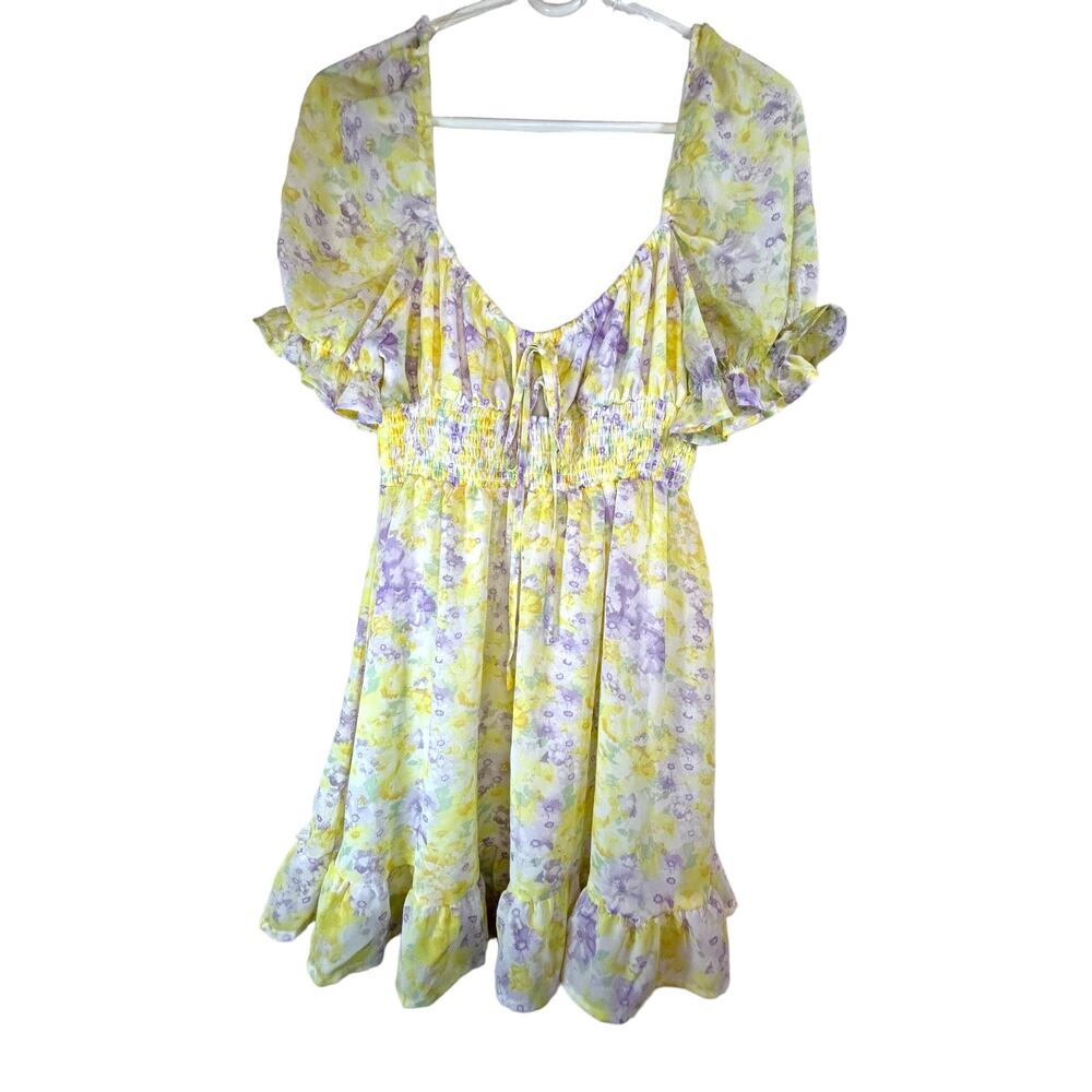 HYFVE Watercolor Floral Babydoll Dress - Size  L - Picture 3 of 14
